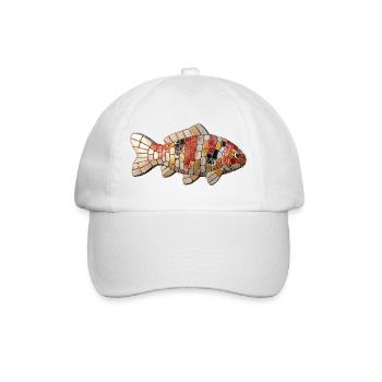 Koi Mosaic - Japanese Art for Fish Fans - Baseball Cap - white/white - Front