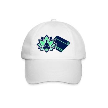 Plan du tapis de yoga de méditation - Casquette classique - blanc/blanc - Devant