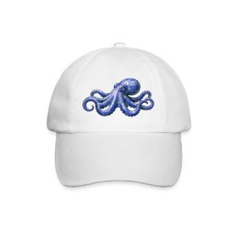 Poulpe en mosaïque - Conception maritime pour éventails de mer - Casquette classique - blanc/blanc - Devant