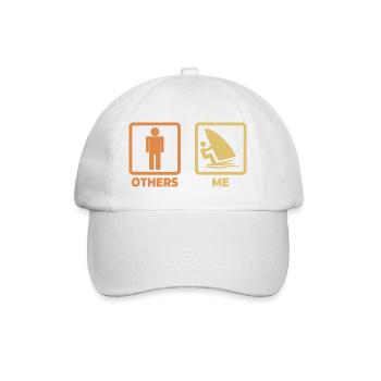 Funny Windsurfer Stick Figure - Baseball Cap - white/white - Front
