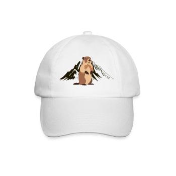Alpen-Marmottier-Abenteuer - Baseballkappe - Weiß/Weiß - Vorne