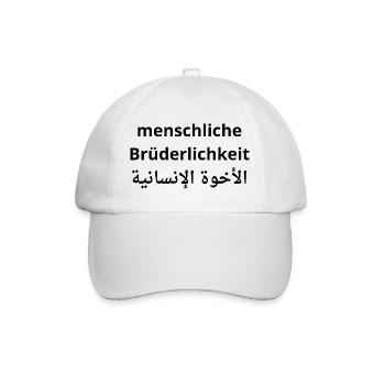 Menschliche Brüderlichkeit - Human Fraternity - Baseballkappe - Weiß/Weiß - Vorne