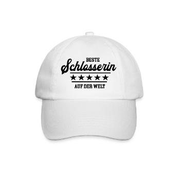 Beste Schlosserin Weltbeste Chefin Schlosser Frau - Baseballkappe - Weiß/Weiß - Vorne