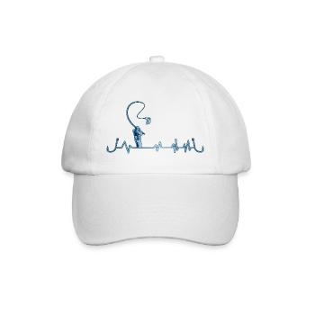 Heartbeat Fishing Angler Fish - Baseball Cap - white/white - Front