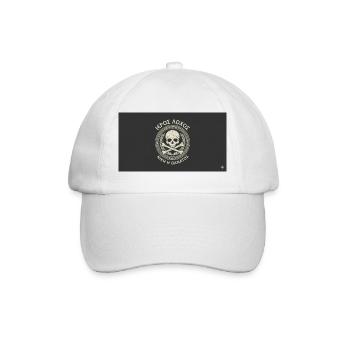 Skull in Laurel Circle Pattern - Baseball Cap - white/white - Front