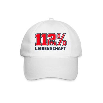112% Leidenschaft - Baseballkappe - Weiß/Weiß - Vorne