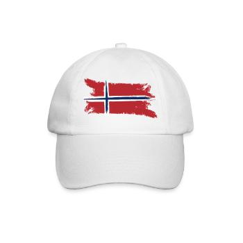 Norwegen Fahne Skandinavien - Baseballkappe - Weiß/Weiß - Vorne