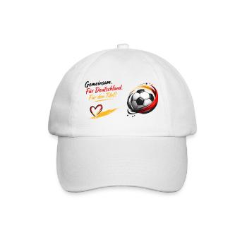 Gemeinsam Fußball Herzdesign - Baseballkappe - Weiß/Weiß - Vorne