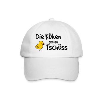 Die Küken sagen Tschüss – Abschied Erzieherin - Baseballkappe - Weiß/Weiß - Vorne