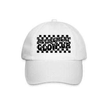 Retirement Glow Up Retro Checkerboard Retirement - Baseball Cap - white/white - Front