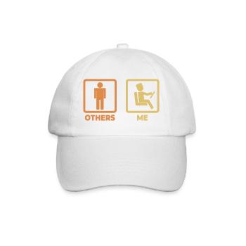 Bus Driver Stick Figure - Baseball Cap - white/white - Front