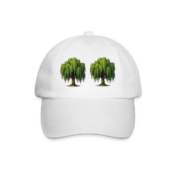 Double Willow Tree Scene - Baseball Cap - white/white - Front