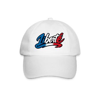 Liberté Tricolore France – Typographie Brush - Casquette classique - blanc/blanc - Devant