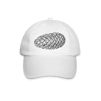 Art en trait en cône de pin enroulée - Casquette classique - blanc/blanc - Devant