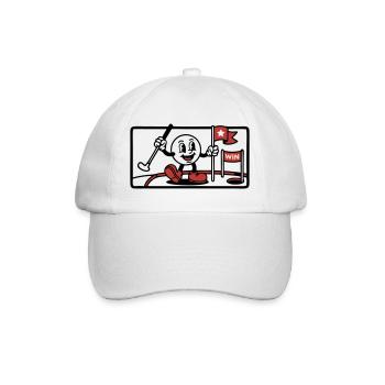 Minigolf Retro Cartoon Golfball JGA Team - Baseballkappe - Weiß/Weiß - Vorne
