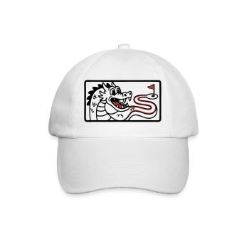 Minigolf Retro Cartoon Golfball JGA Team - Baseballkappe - Weiß/Weiß - Vorne