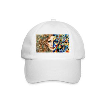 Dual Portrait: Nature Meets Abstract - Baseball Cap - white/white - Front