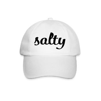 Salty Minimalist Spruch T-Shirt - Baseballkappe - Weiß/Weiß - Vorne
