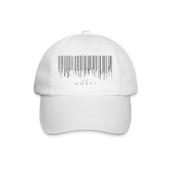 Barcode Tropfen Gray Est. MMXVI - Baseballkappe - Weiß/Weiß - Vorne