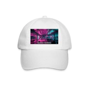 Lundi matin - Mème de requin de bureau - Casquette classique - blanc/blanc - Devant