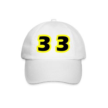 33 Symbole numérique - Casquette classique - blanc/blanc - Devant
