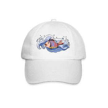 Fisch - Baseballkappe - Weiß/Weiß - Vorne