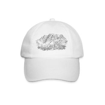 Zugspitze Silhouette | Wetterstein-Gebirge Gipfel - Baseballkappe - Weiß/Weiß - Vorne