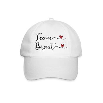 Team Braut mit Herz - Baseballkappe - Weiß/Weiß - Vorne