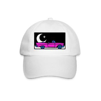 Retro 80s Cabrio Grafik - Baseballkappe - Weiß/Weiß - Vorne