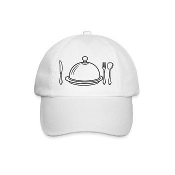 Ich esse, also bin ich - Baseballkappe - Weiß/Weiß - Vorne