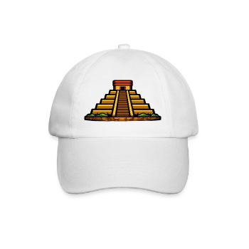 Maya-Pyramide Abendlicht - Baseballkappe - Weiß/Weiß - Vorne