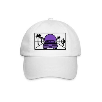 Night Driving Highway Graphic - Baseball Cap - white/white - Front