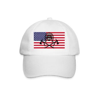 Indian skull and American flag - Baseball Cap - white/white - Front
