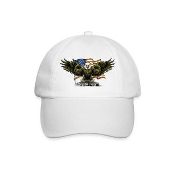 Eagle against the background of the US flag - Baseball Cap - white/white - Front