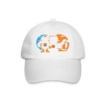 Astronaut Silhouette Logo - Baseball Cap - white/white - Front