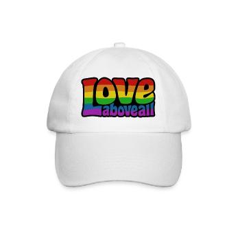 Love Above All | Rainbow Pride Design - Baseball Cap - white/white - Front