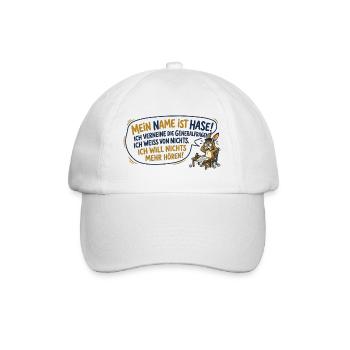 Mein Name ist Hase - Baseballkappe - Weiß/Weiß - Vorne