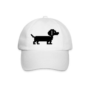 Dachshund Dachshund Retro Pixel Art - Baseball Cap - white/white - Front