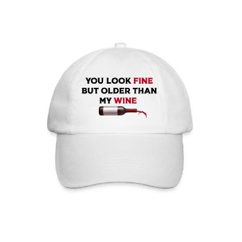Fine Wine Bottle Art - Baseball Cap - white/white - Front