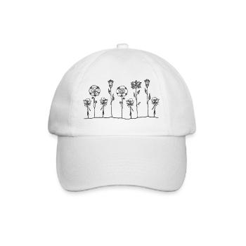 Flowers - Baseball Cap - white/white - Front