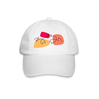 Lineart crab with color background - Baseball Cap - white/white - Front