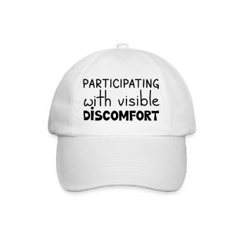 Participating With Visible Discomfort, Black - Baseball Cap - white/white - Front