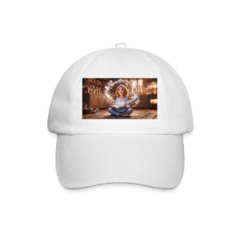La magie de la lecture : Fille aux livres volants dans un couillet - Casquette classique - blanc/blanc - Devant