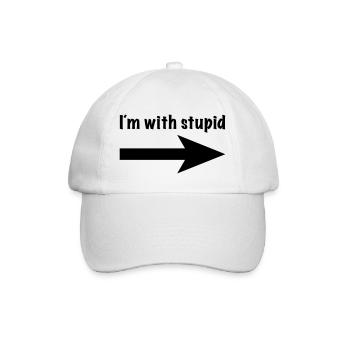 I´m with stupid - Baseball Cap - white/white - Front