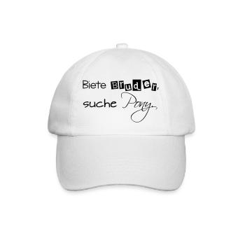 Biete Bruder, suche Pony - Baseballkappe - Weiß/Weiß - Vorne