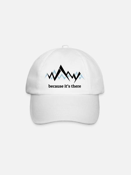 Because it's there - George Mallory on Everest - Baseball Cap - white/white
