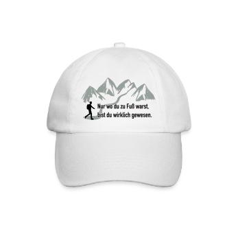 Nur wo du zu Fuß warst - Baseballkappe - Weiß/Weiß - Vorne