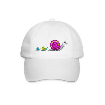 Snail family comic - Baseball Cap - white/white - Front