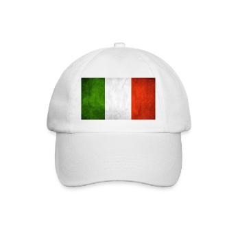 Italienische Flagge - Baseballkappe - Weiß/Weiß - Vorne
