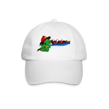 Feuerdrache Feuerwehrheld Geschenk - Baseballkappe - Weiß/Weiß - Vorne